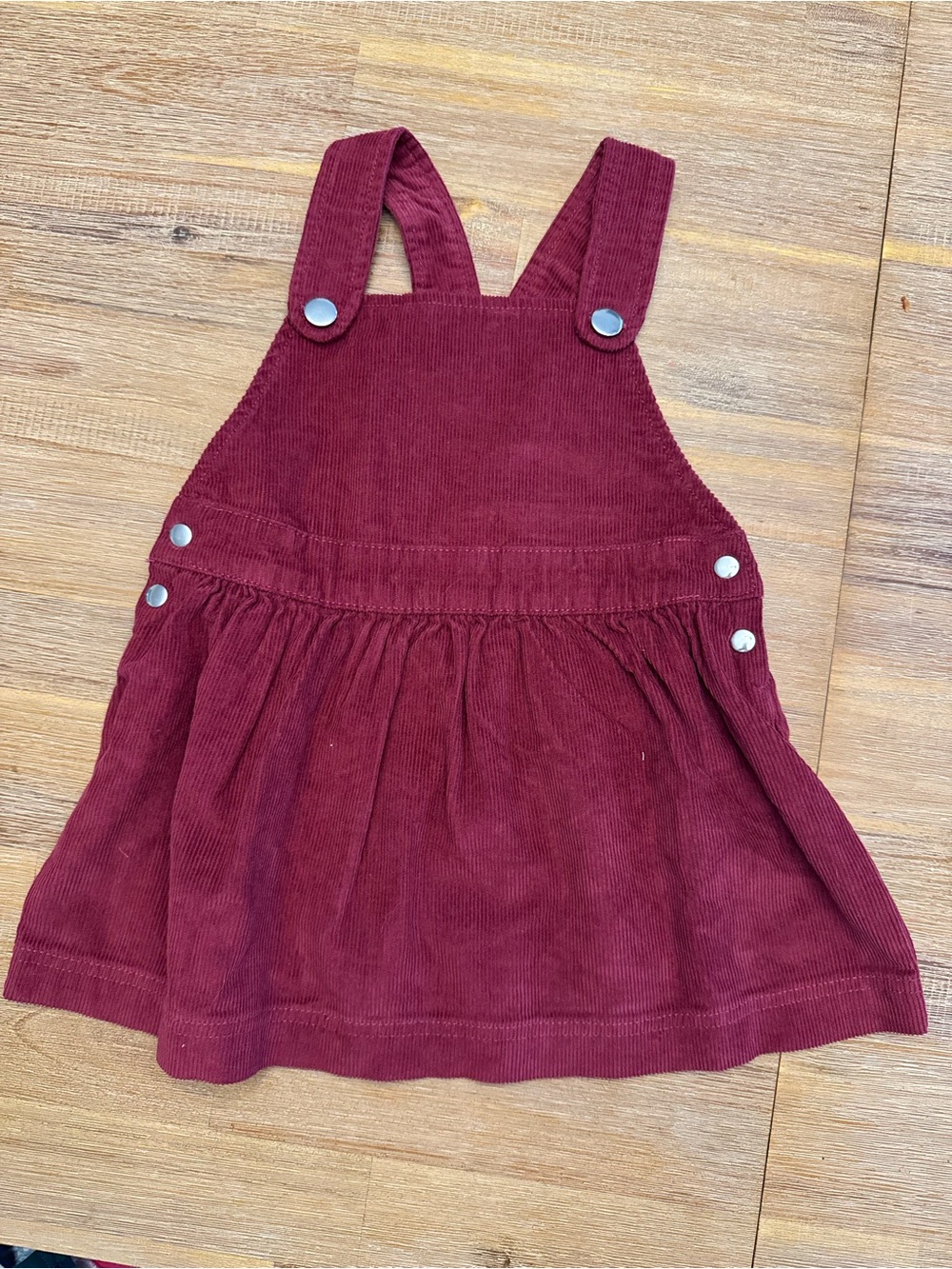 Monica and Andy Corduroy Pinafore Dress in Burgundy